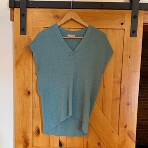 LOFT Teal Ribbed V-Neck Sleeveless Top